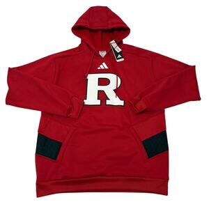 Rutgers Scarlet Knights adidas Hoodie Fleece Men's Size Medium Red New